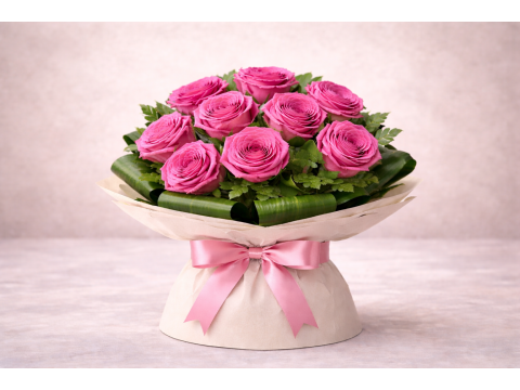 Buchet 9 Trandafiri roz 